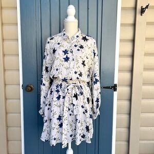 Free People Lighten Up 
Floral Long Sleeve Mini Dress Women Size Medium